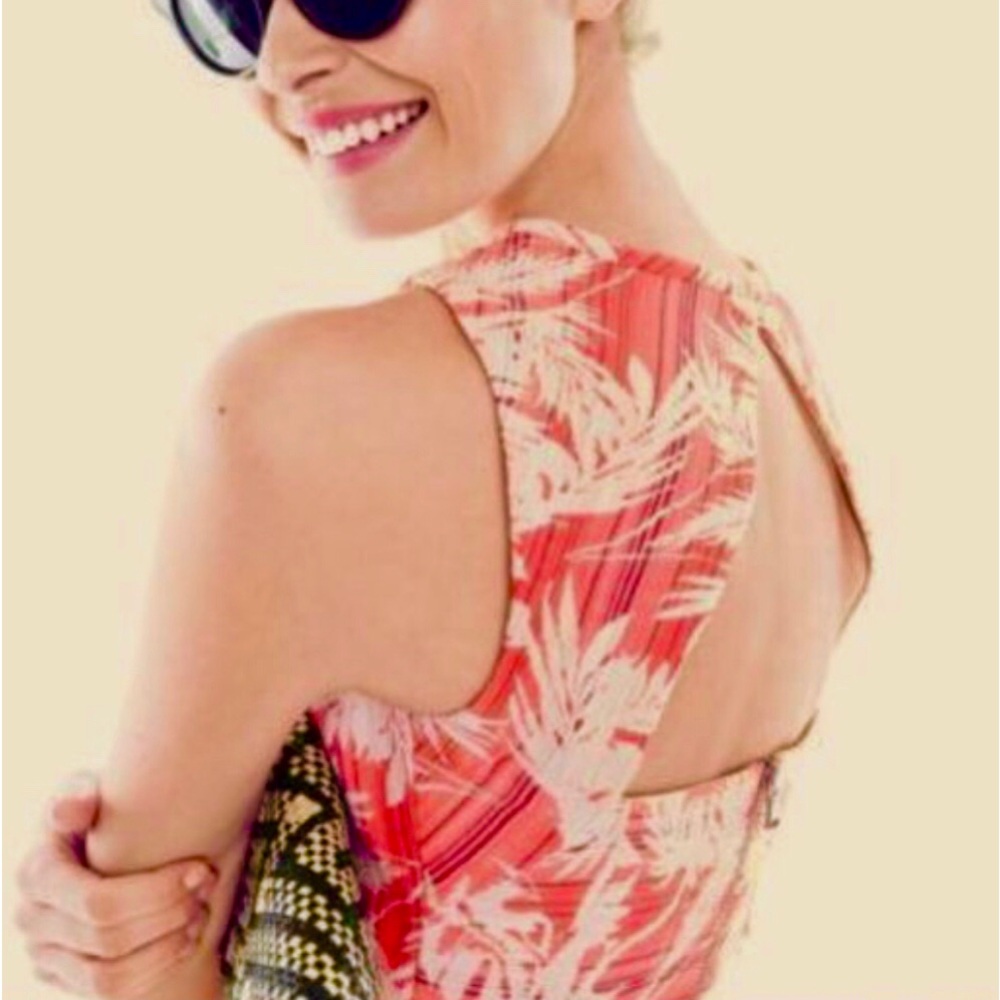 J. Crew Neon Sun-faded Tropical Sheath Dress in Pink Palm Floral - Picture 3 of 12